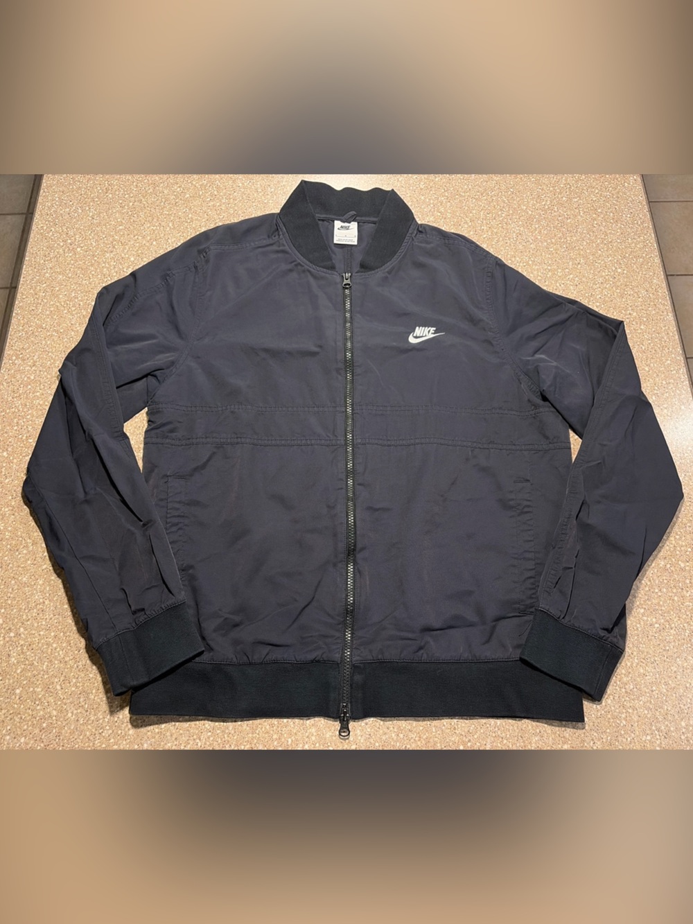 Nike Woven Players Jacket Full-Zip Bomber Track Top Black Men’s Large (L)